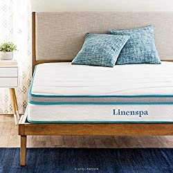 LinenSpa 8 Inch Memory Foam and Innerspring Hybrid Mattress