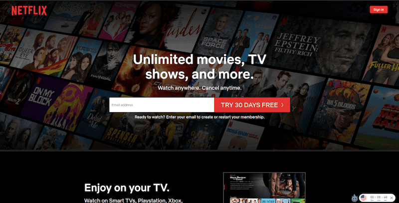 netflix sign up 30 days free