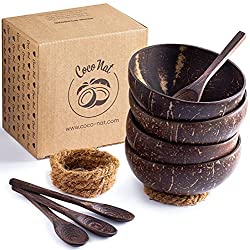 Coconut Bowl Set with Spoons