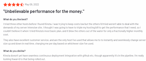 Kinsta reviews