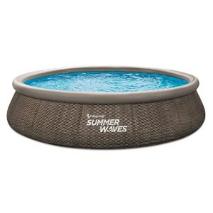 Summer Waves 15 ft Dark Double Rattan Quick Set Pool